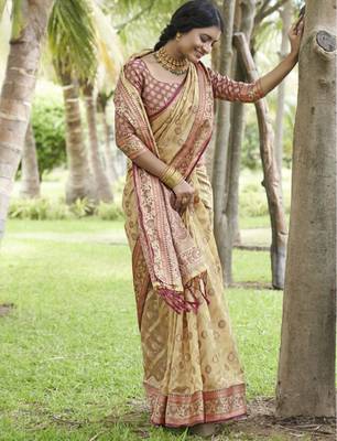 Woven design organza kanjeevaram saree 4