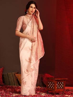 Woven design pure cotton kanjeevaram saree 1
