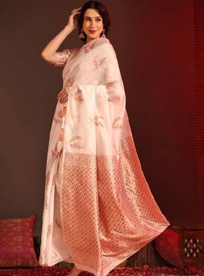 Woven design pure cotton kanjeevaram saree 3