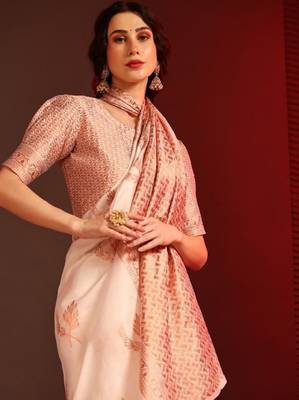 Woven design pure cotton kanjeevaram saree 4