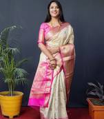 Woven design zari kanjeevaram saree