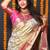 Woven design zari silk blend kanjeevaram saree with blouse piece