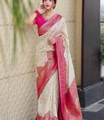 Woven design kanjeevaram saree