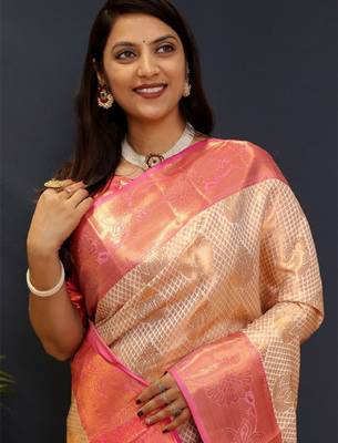 Woven design zari kanjeevaram saree 4