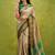cream zari embroidery silk blend kanjeevaram saree with