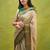 cream zari embroidery silk blend kanjeevaram saree with
