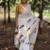 Ethnic motifs printed pure cotton kasavu saree