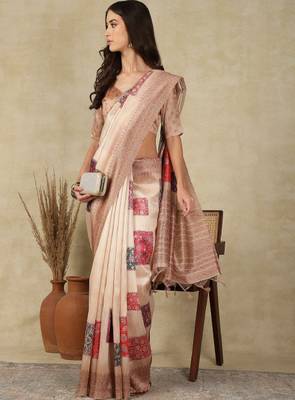 Woven design daily wear saree with matching blouse 2