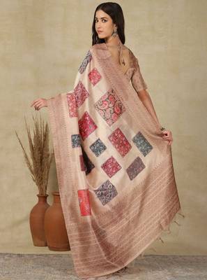 Woven design daily wear saree with matching blouse 3