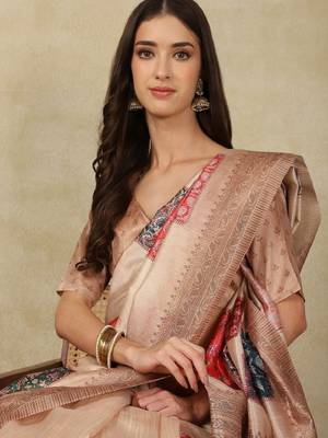 Woven design daily wear saree with matching blouse 4