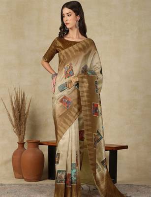 Women ethnic motifs  kasavu saree 1
