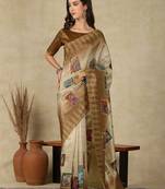 Women ethnic motifs  kasavu saree
