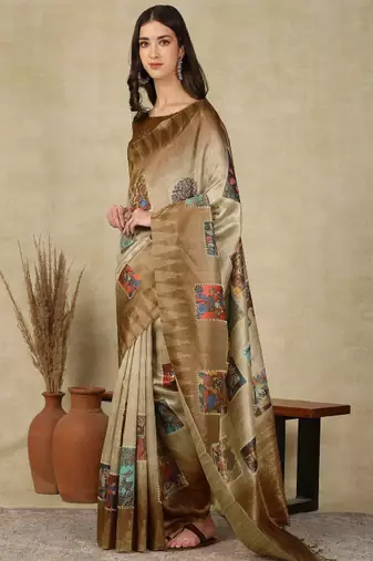 Women ethnic motifs  kasavu saree
