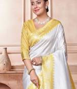 Checked zari kanjeevaram saree