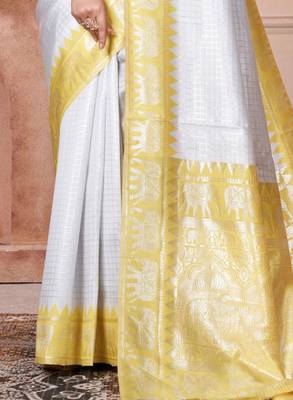 Checked zari kanjeevaram saree 3