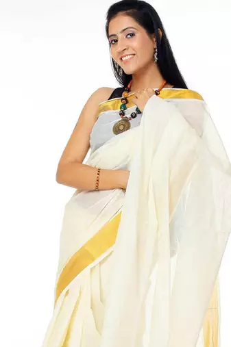 Zari pure cotton kasavu saree