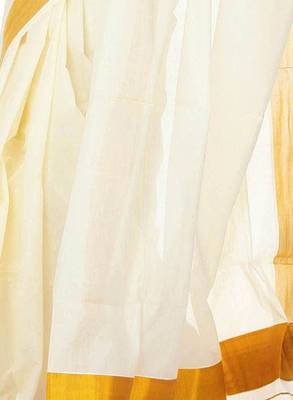 Zari pure cotton kasavu saree 4