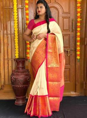 Woven design zari saree 1