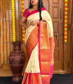 Woven design zari saree