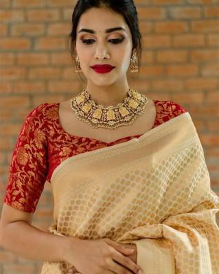 Woven design zari kanjeevaram saree 1
