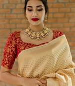 Woven design zari kanjeevaram saree