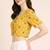 Yellow cotton sanganeri printed non padded blouse