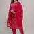 Pink Printed Indian Straight Cotton Salwar Kameez Kurti Pant Set for Women - Set of 3