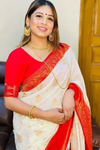 off white woven zari and ethnic motifs kanjeevaram saree