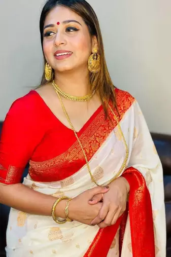 off white woven zari and ethnic motifs kanjeevaram saree