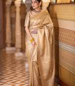 Geometric woven design zari kanjeevaram saree