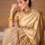 Geometric woven design zari kanjeevaram saree