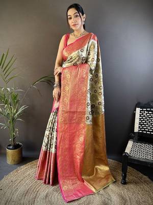Woven design zari kanjeevaram saree 1
