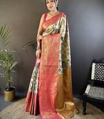 Woven design zari kanjeevaram saree