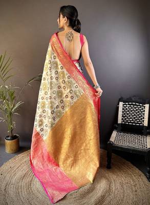 Woven design zari kanjeevaram saree 3