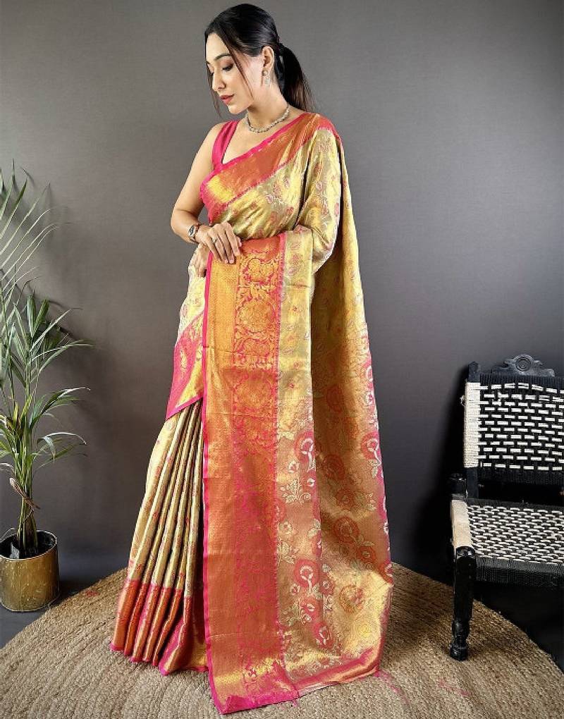 Woven design zari kanjeevaram saree