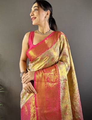 Woven design zari kanjeevaram saree 4