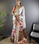 Ethnic motifs zari kanjeevaram saree