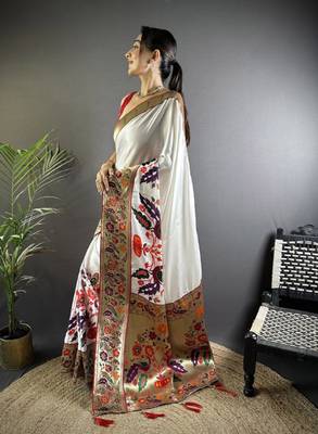 Ethnic motifs zari kanjeevaram saree 2