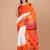 White & orange woven design pure cotton jamdani saree