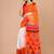 White & orange woven design pure cotton jamdani saree
