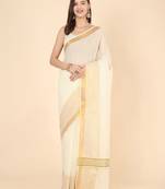 Zari pure cotton kasavu saree