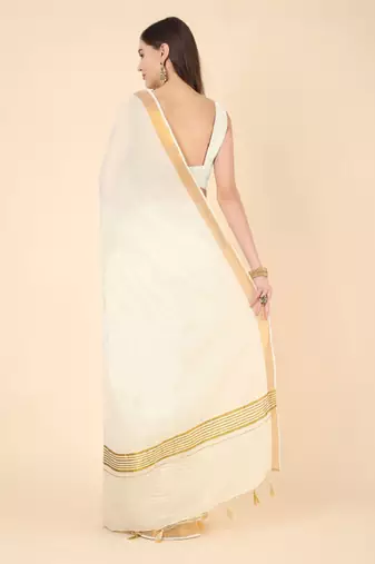 Zari pure cotton kasavu saree