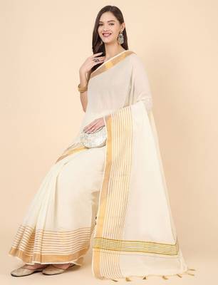 Zari pure cotton kasavu saree 4