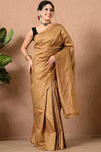 gold silk blend kanjeevaram saree