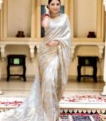 Ethnic motifs zari kanjeevaram saree