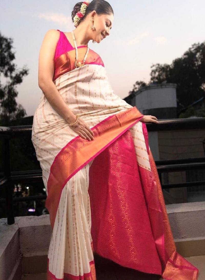Ethnic motifs zari art silk designer kanjeevaram zari saree