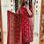 Paisley Floral Print Red Indian Straight Salwar Kameez Kurti Pant Dupatta Set for Women