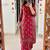 Paisley Floral Print Red Indian Straight Salwar Kameez Kurti Pant Dupatta Set for Women