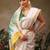 Floral printed kasavu saree