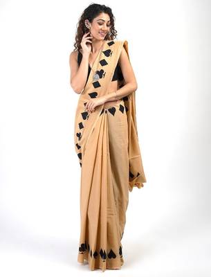 Printed border pure cotton saree 3